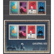 Samoa - Correo Yvert 328/31+H 5 ** Mnh Navidad