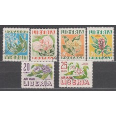 Liberia - Correo 1955 Yvert 328/31+A 89/90 usado  Flores