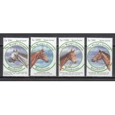 Sierra Leona - Correo Yvert 3340/3 ** Mnh  Fauna caballos
