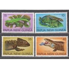 Papua y Nueva Guinea - Correo Yvert 336/9 ** Mnh Fauna. Reptiles