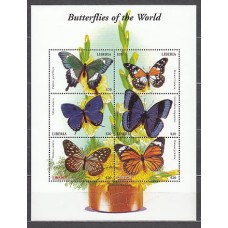 Liberia - Correo 2001 Yvert 3361/6 ** Mnh  Fauna mariposas