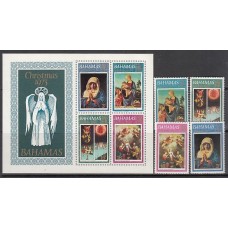 Bahamas - Correo 1973 Yvert 340/43+Hb 9 ** Mnh  Navidad pinturas