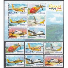 Alderney Correo Yvert 340/45+H.22 ** Mnh Aviones