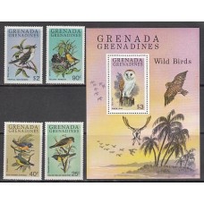 Grenada-Grenadines - Correo Yvert 342/5+H.50 ** Mnh Fauna aves