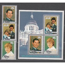 Niue - Correo Yvert 343/5+H 48 ** Mnh Personajes