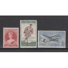Nueva Zelanda - Correo 1955 Yvert 343/5 ** Mnh Avión