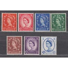 Gran Bretaña - Correo 1958-60 Yvert 343/9 ** Mnh Isabel II