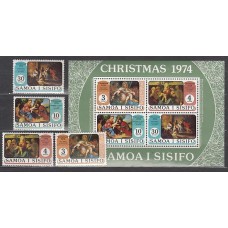 Samoa - Correo Yvert 345/8+H 7 ** Mnh Navidad
