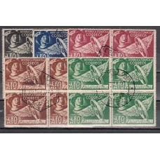 España Franquicias Postales 1938 Edifil 23/7 usado  Bloque de cuatro