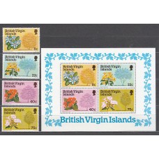 Virgenes - Correo Yvert 346/9+Hb 8 ** Mnh  Flores