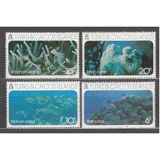 Turk y Caicos - Correo Yvert 347/50 ** Mnh  Fauna marina corales