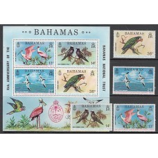 Bahamas - Correo 1974 Yvert 350/53+Hb 11 ** Mnh Fauna aves