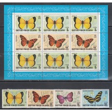 Virgenes - Correo Yvert 350/3+Hb 9 ** Mnh  Fauna mariposas