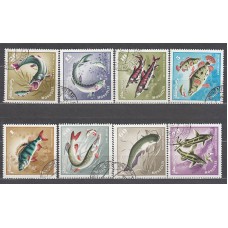 Mongolia - Correo 1965 Yvert 350/7 usado  Fauna peces