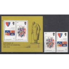 Caimanes - Correo Yvert 350/1+H.6 ** Mnh Winston Churchill