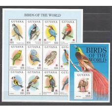 Guayana Britanica - Correo Yvert 3550/61+H.178 ** Mnh Fauna. Aves