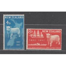 Nueva Zelanda - Correo 1957 Yvert 359/60 ** Mnh Barcos. Fauna