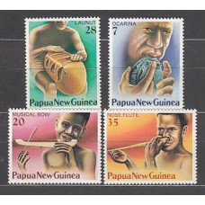 Papua y Nueva Guinea - Correo Yvert 359/62 ** Mnh Música. Intrumentos Musicales