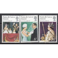 Turk y Caicos - Correo Yvert 362/4 ** Mnh Isabel II