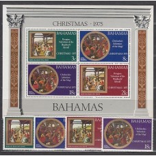 Bahamas - Correo 1975 Yvert 368/71+Hb 15 ** Mnh Navidad pinturas