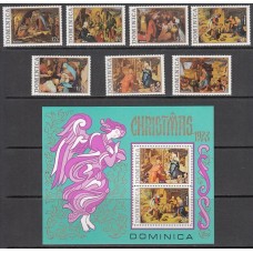 Dominica - Correo 1973 Yvert 368/74+Hb 21 ** Mnh Navidad pinturas