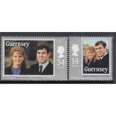 Guernsey - Correo 1986 Yvert 369/70 ** Mnh Boda real