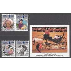 Tristan da Cunha - Correo Yvert 369/72+H 18 ** Mnh  Reina madre