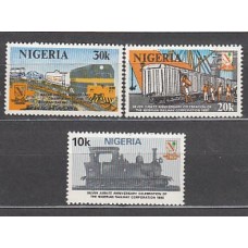 Nigeria - Correo Yvert 382/4 ** Mnh  Trenes