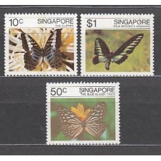 Singapur - Correo Yvert 385/7 ** Mnh  Fauna mariposas