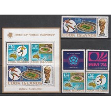 Cook - Correo Yvert 386/8+H.36 ** Mnh Deportes. Fútbol