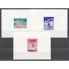 Liberia - Correo 1963 Yvert 391+A.144/5 hojas sin dentar ** Mnh Olimpiadas de Insbruck