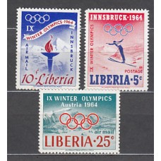 Liberia - Correo 1963 Yvert 391+A.144/5 ** Mnh  Olimpiadas de Insbruck