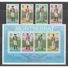 Montserrat - Correo Yvert 394/7 + H 17 ** Mnh Uniformes militares