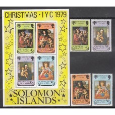 Salomon - Correo Yvert 394/7+H.7 ** Mnh Navidad