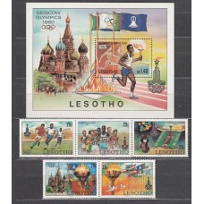 Lesotho - Correo Yvert 395/9+Hb 5 ** Mnh  Olimpiadas de Moscu
