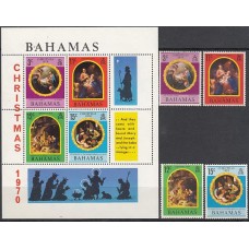 Bahamas - Correo 1970 Yvert 298/301+Hb 3 ** Mnh Navidad