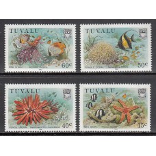Tuvalu - Correo Yvert 400/3 ** Mnh Fauna. Peces