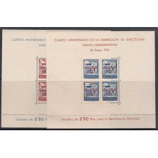 Barcelona Correo 1943 Edifil 53/4 (*) Mng Navidad