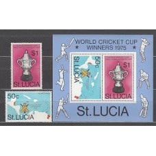 Santa Lucia - Correo Yvert 404/5+H,8 ** Mnh Deportes criket