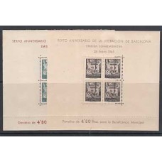 Barcelona Correo 1945 Edifil NE 27/8 ** Mnh Liberación de Barcelona