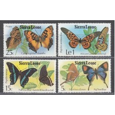 Sierra Leona - Correo Yvert 411/4 ** Mnh  Fauna mariposas