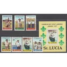 Santa Lucia - Correo Yvert 418/24+H,11 ** Mnh Scouts