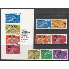 Antigua Correo Yvert 422/8+Hb 25 ** Mnh Olimpiadas de Montreal