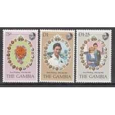Gambia - Correo 1981 Yvert 425/7 ** Mnh  Boda real