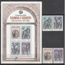 Samoa - Correo Yvert 428/31+H 17 ** Mnh Navidad