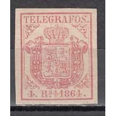 España Telégrafos 1864 Edifil 2 * Mh  Bonito