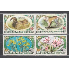 Ghana - Correo 1972 Yvert 435/8 (*) Mng  Fauna y flora