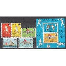 Grenada - Correo 1972 Yvert 436/40+H.22 ** Mnh Olimpiadas de Munich