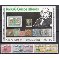 Turk y Caicos - Correo Yvert 440/4+H,16 ** Mnh  Filatelia y barcos