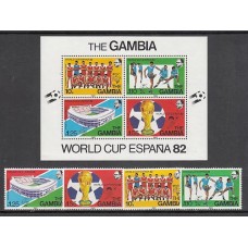 Gambia - Correo 1982 Yvert 442/5+H.6 ** Mnh  Deportes fútbol